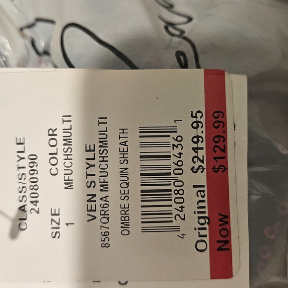 Purple and Gold Sequin Prom Dress - Picture 3 of 6